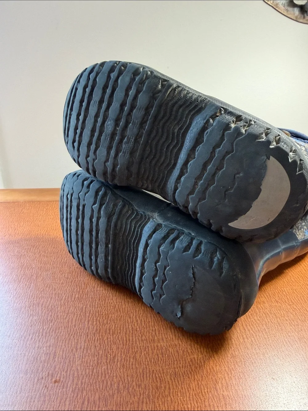 Bogs Kids Rain & Snow Boots in Blue and Black Camouflage